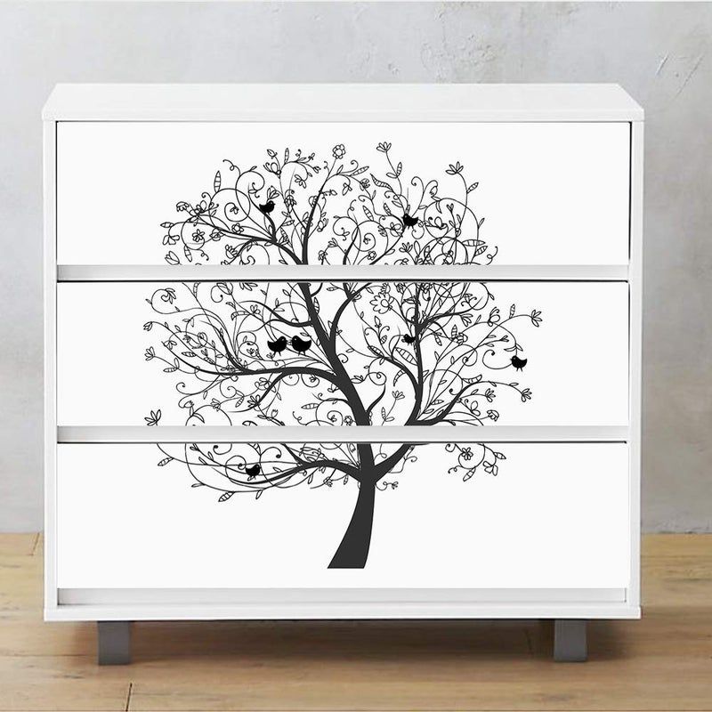 Alwayspon Self-Adhesive Dresser Sticker, Peel and Stick Furniture Stickers/Decals, Removable Furniture Skin (002, MALM)â€¦ - Image 1